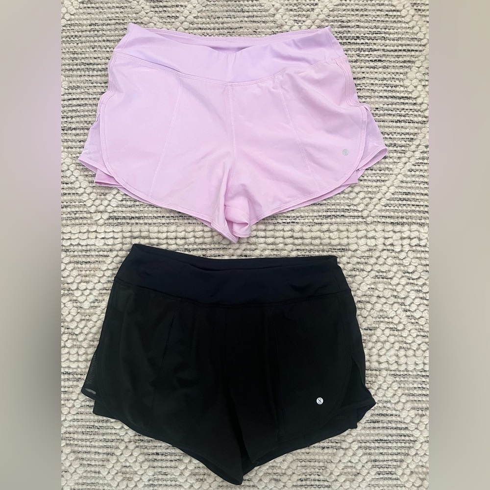 Layer 8 Black and Purple Athletic Shorts Lightweight Elastic Waist